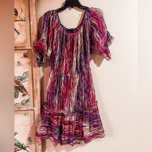 Cynthia Steffe Silk Purple Stripe Dress